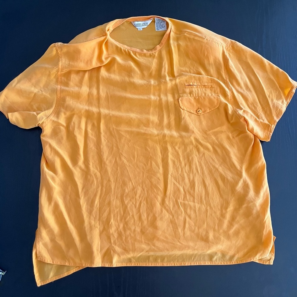 Sunny Leigh Orange Short Sleeve Blouse